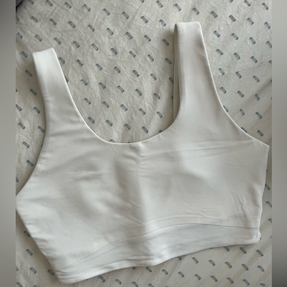 All in motion almost white sports bra